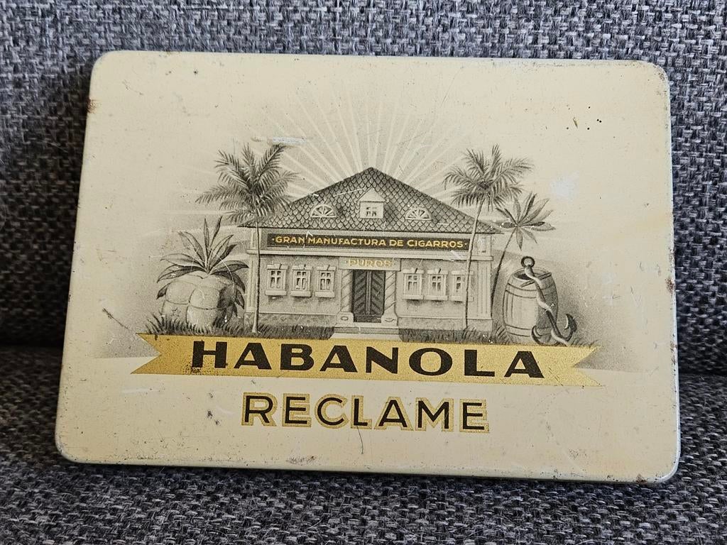 Vintage Habanola Reclame Sigarenblik - Kosmos Eindhoven, Verzamelen, Blikken, Verzenden, Gebruikt, Overige, Overige merken