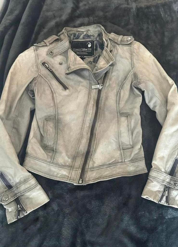 Leren jas maat S goosegraft, Ophalen, Gedragen, Maat 38/40 (M), Groen