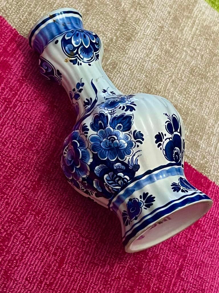 Vintage Delfts Blauwe Vaas - Handwerk Holland, Ophalen of Verzenden