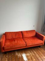 Oranje bank - Gebruikt maar in goede staat, Ophalen, Gebruikt, Driepersoons, 75 tot 100 cm
