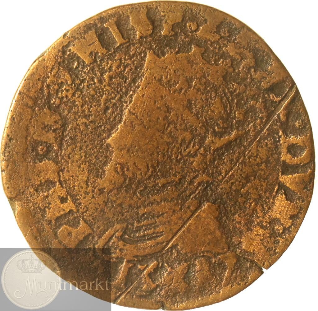 Maastricht - Hertogelijke Oord 1587 - Filips II, Ophalen of Verzenden, Vóór koninkrijk, Overige waardes, Losse munt