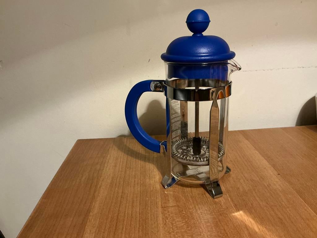 Kleine Bodum cafetière - blauw, Ophalen of Verzenden, Zo goed als nieuw