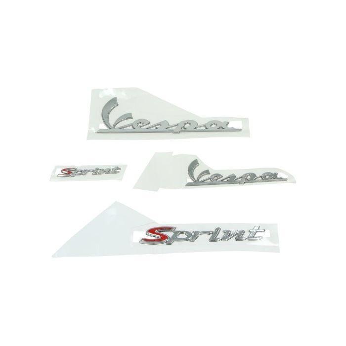 Stickerset Vespa Sprint chrome 4-delig 38702, Motoren, Tuning en Styling, Ophalen of Verzenden