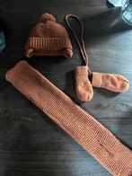 Hema winterset muts sjaal wanten bruin 9-24 maanden, Ophalen of Verzenden, Zo goed als nieuw, Maat 80, Jongetje of Meisje