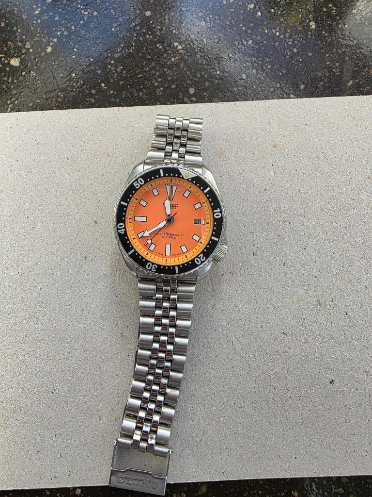 SEIKO 7002 7000 SS HEREN, DATUM, AUTOMATISCH, Staal, Polshorloge, Ophalen of Verzenden, Zo goed als nieuw