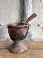 Vijzel met stamper - handgesneden in Afrika, Ophalen of Verzenden