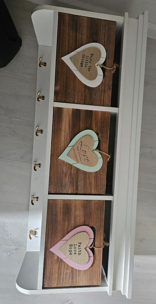 Kapstok met mandjes, Huis en Inrichting, Woonaccessoires | Kapstokken, Ophalen, Hout, Wandkapstok, 100 tot 150 cm