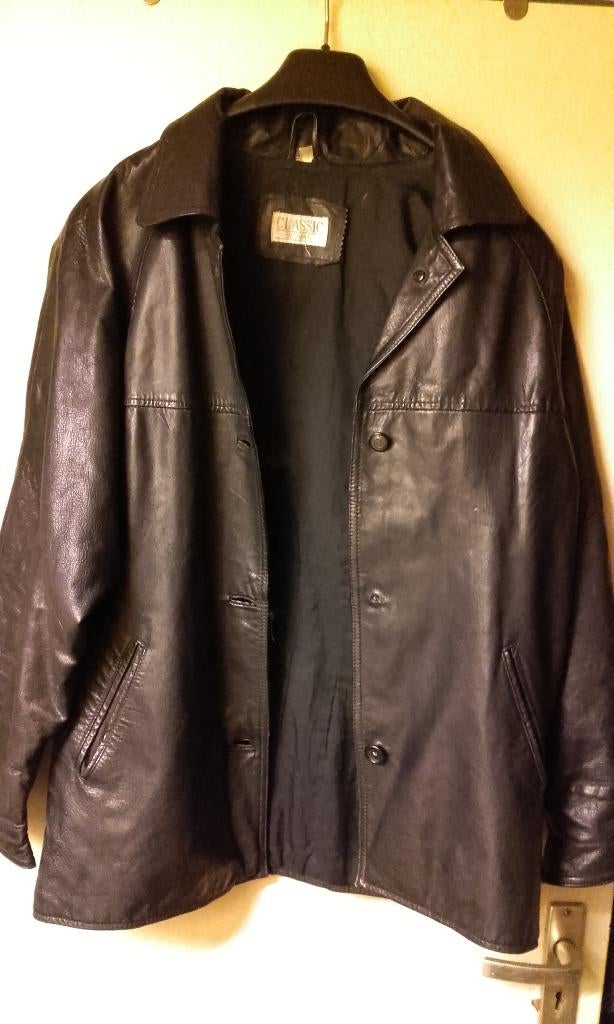 leren jack maat xl, Kleding | Heren, Jassen | Zomer, Ophalen of Verzenden, Zo goed als nieuw, Maat 56/58 (XL), Zwart