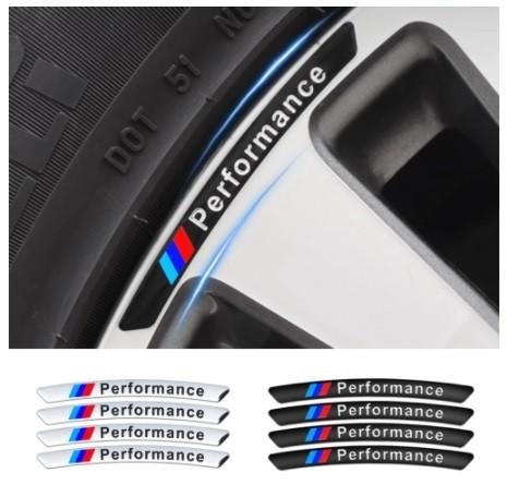 BMW M PERFORMANCE STICKERS OP RAND VAN VELGEN, Auto diversen, Autostickers, Ophalen of Verzenden