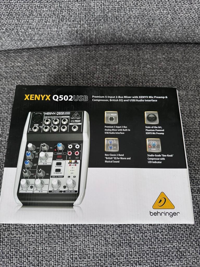 Behringer Xenyx Q502USB mixer, Muziek en Instrumenten, Mengpanelen, Ophalen of Verzenden, Gebruikt, Minder dan 5 kanalen, Microfooningang