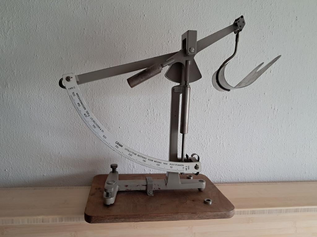 Weegschaal, voor post, brieven uit 1953. Gekeurd IJkwezen, Antiek en Kunst, Ophalen