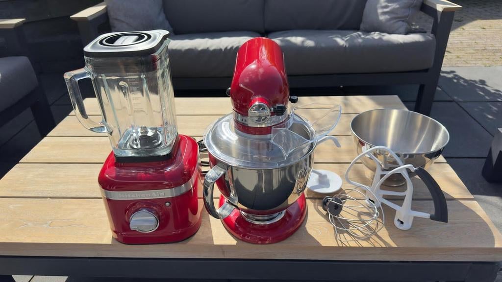 KitchenAid keukenmachine en blender. Kleur keizerrood, Ophalen of Verzenden, Zo goed als nieuw