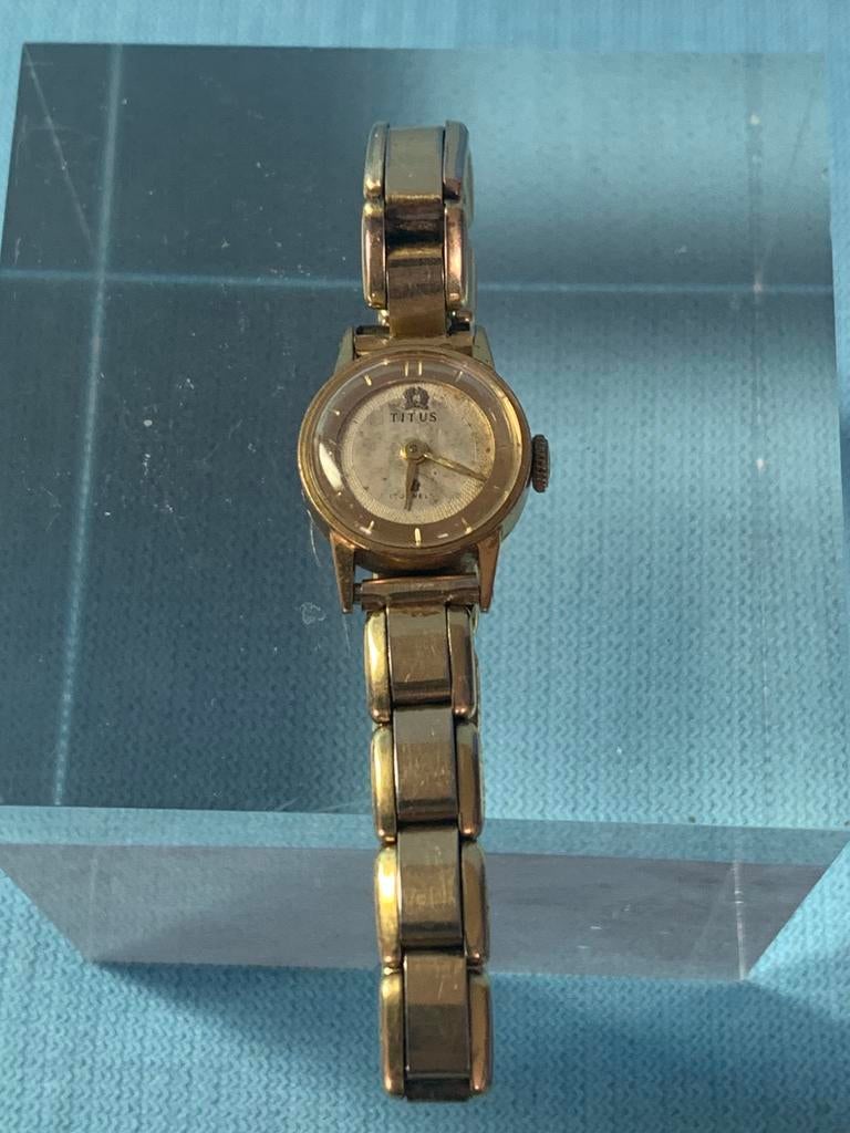Titus dames horloge goud kleurig opwind en werkend, Ophalen of Verzenden, Goud, Overige merken