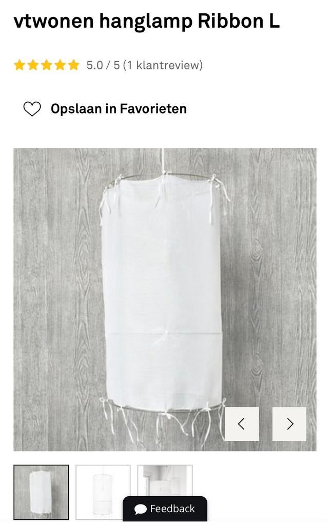 Vt wonen lamp ribbon l, Ophalen of Verzenden, Nieuw, Stof, Minder dan 50 cm