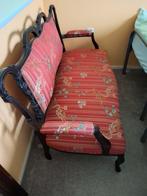 Engels bankje, opnieuw bekleed met Engelse stof, Ophalen of Verzenden