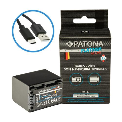 Platinum battery with USB-C input Sony FDR-CX680 NEX-VG30, Verzenden, Nieuw