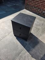 Zwart IKEA nachtkastje met twee lades, Ophalen, Gebruikt, Minder dan 45 cm, Minder dan 55 cm