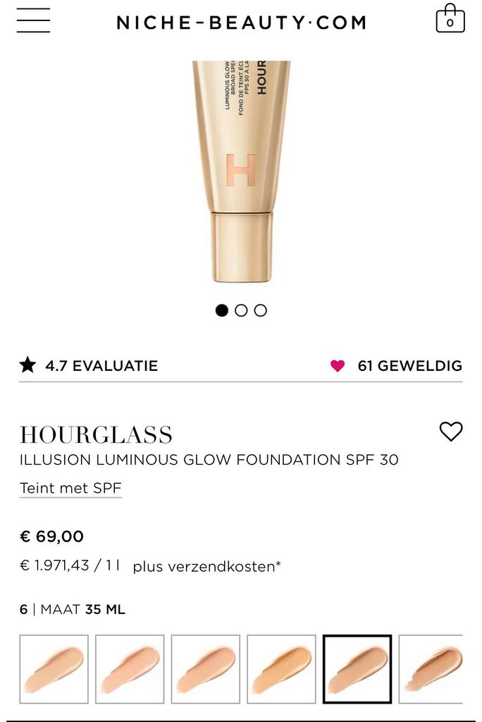 Hourglass illusion foundation, Sieraden, Tassen en Uiterlijk, Uiterlijk | Cosmetica en Make-up, Ophalen, Gehele gezicht, Beige