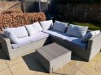 Comfortabele Loungeset met Kussens en Bijzettafel, Tuin en Terras, Ophalen, 5 zitplaatsen, Gebruikt, Loungeset
