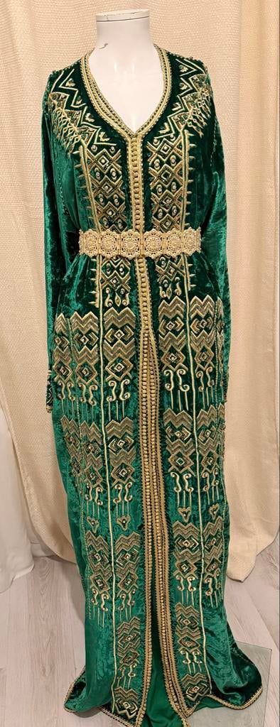 Groene zijde mobra takshita met borduursel, Ophalen of Verzenden, Zo goed als nieuw, Groen, Overige typen
