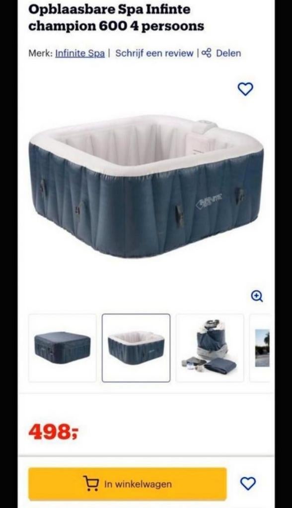 spa zgan erg mooie spa 4pers met verpakking &onderhoudssetje, Ophalen, Zo goed als nieuw, Filter, Opblaasbaar