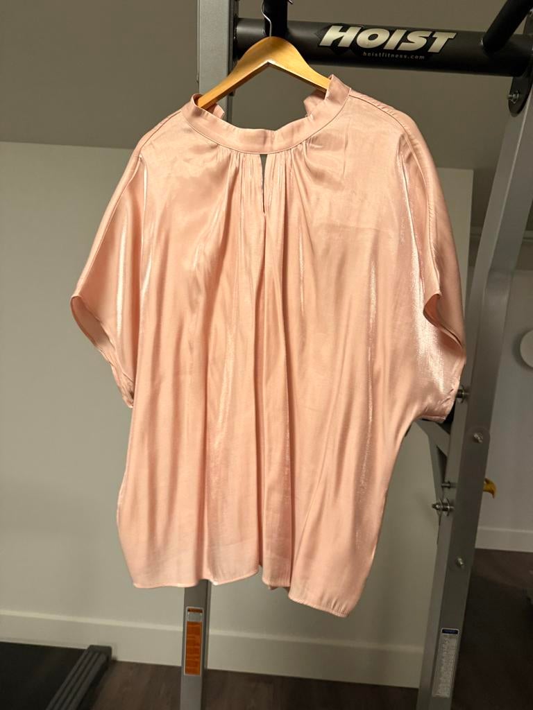 More & More Roze Satijnen Blouse Maat M, Ophalen of Verzenden, Zo goed als nieuw, Maat 38/40 (M), Roze