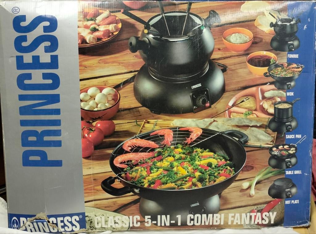 Princess Classic 5-in-1 Combi Fantasy Fondue/Wok/Grill, Ophalen of Verzenden, Nieuw, Elektrisch, Fondueset