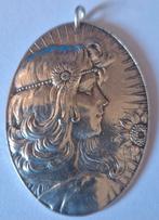 Uit inboedel:Zilveren Art Nouveau/Meisje met de zonnebloemen, Verzenden, Zo goed als nieuw, Zilver, Zilver