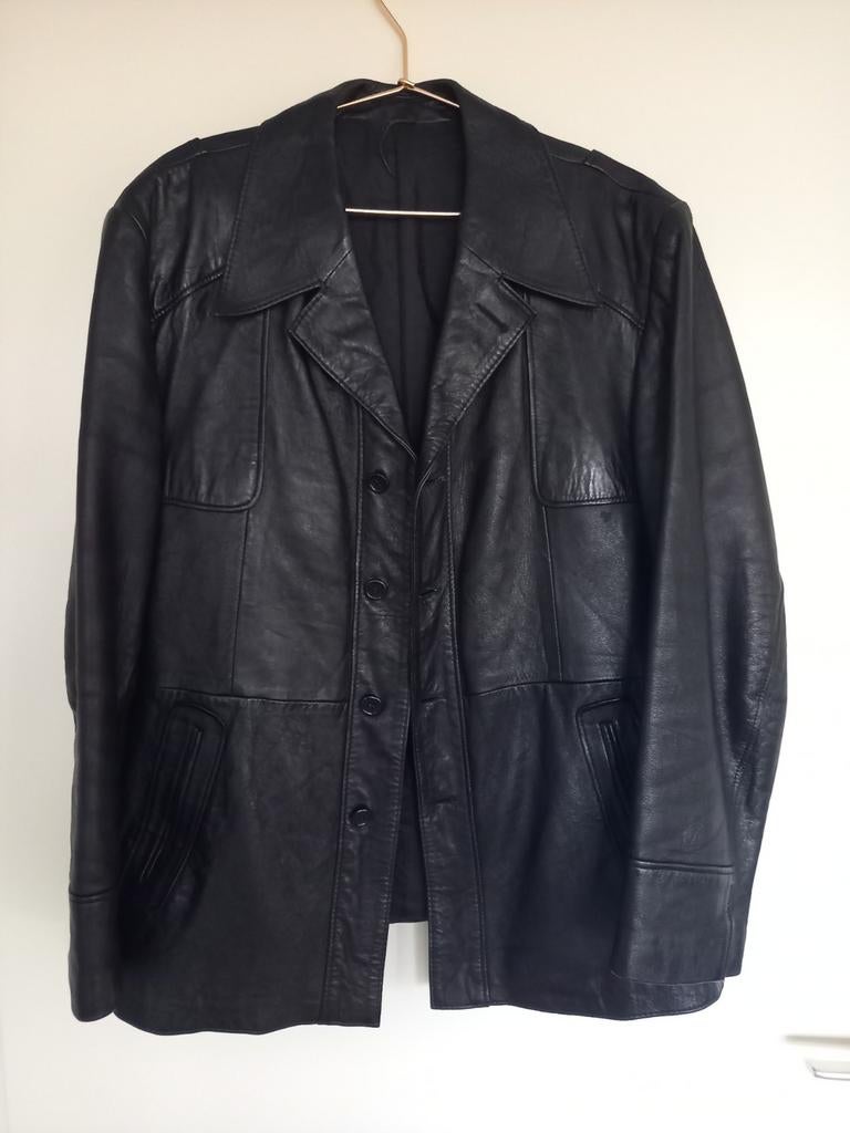 Lederen Colbert maat L, Ophalen, Zo goed als nieuw, Maat 52/54 (L), Zwart