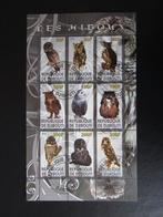 Postzegel Vogel: Vel met 9 verschillende Uilen uit Djibouti, Ophalen of Verzenden, Gestempeld, Dier of Natuur