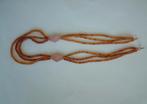 ketting kralen snoer nr.1 amberkleurig met parelmoer, Ophalen of Verzenden, Zo goed als nieuw, Overige materialen