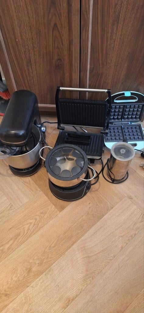 Keukenapparatuur set: mixer, grill, wafelijzer, fondue, Ophalen of Verzenden, Gebruikt