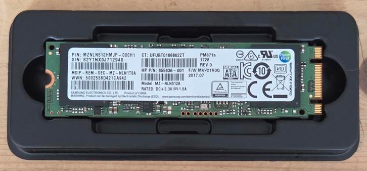 Samsung PM871a M.2 SSD 512GB B&M key, Computers en Software, Harde schijven, Refurbished, Laptop, Intern, SSD, SATA, Ophalen of Verzenden