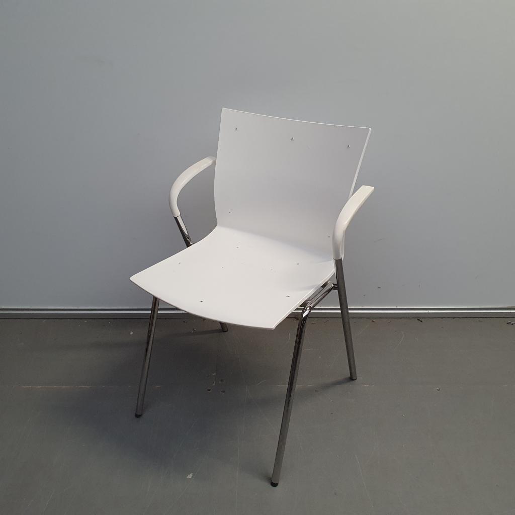 Ahrend 463 kantinestoel - wit kunststof, Niet ingevuld, Gebruikt, Niet ingevuld, Niet ingevuld