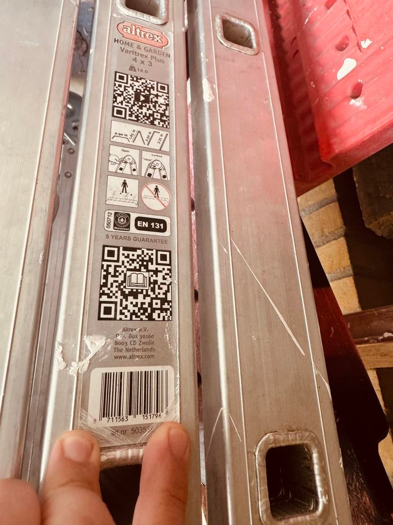 Altrex Varitex Plus vouwladder 503538 4x3-treeds, Doe-het-zelf en Verbouw, Ophalen, Gebruikt, Trap, Opvouwbaar of Inschuifbaar