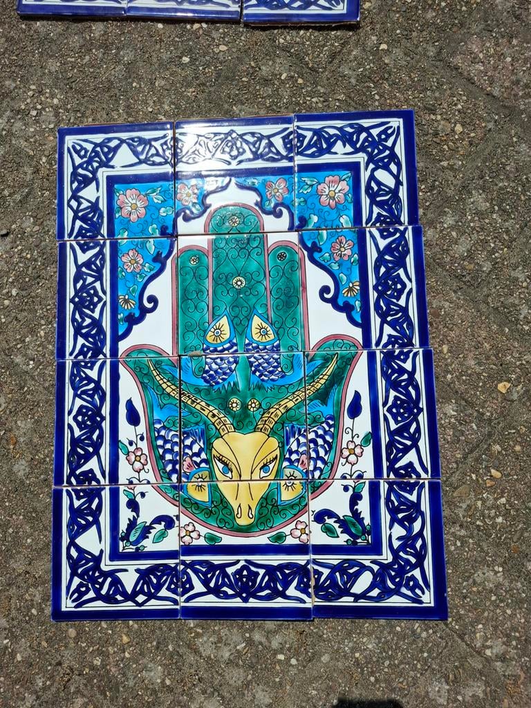 Handgeschilderd tegels binnen/buiten, Antiek en Kunst, Antiek | Wandborden en Tegels, Ophalen