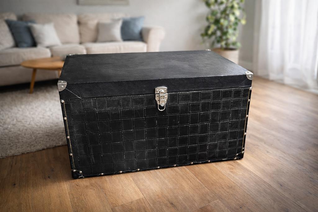 industriële lederlook hutkoffer 75x50x40, Ophalen, Gebruikt, 50 tot 100 cm, 75 tot 100 cm