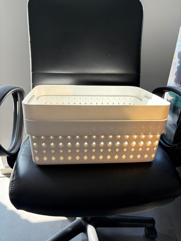 Diverse opbergmandjes, Ophalen, Zo goed als nieuw, Rechthoekig, Kunststof