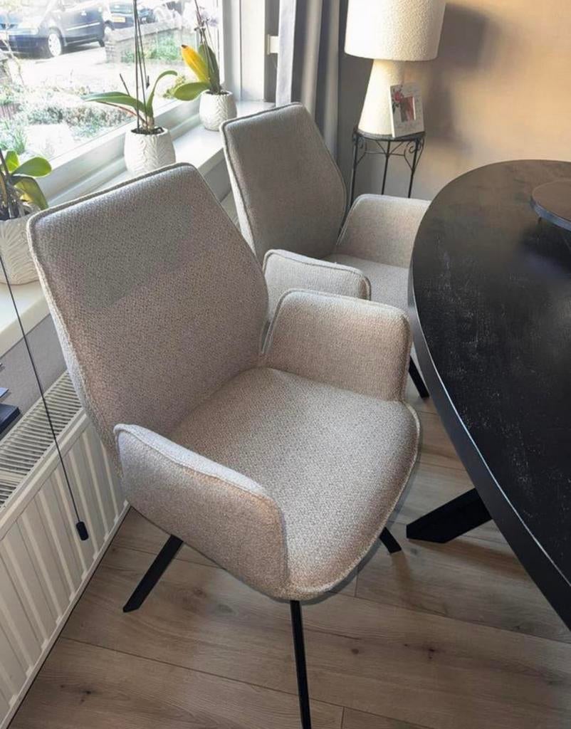 Eetkamerstoelen 4x, Ophalen of Verzenden, Zo goed als nieuw, Minder dan 75 cm, 50 tot 75 cm