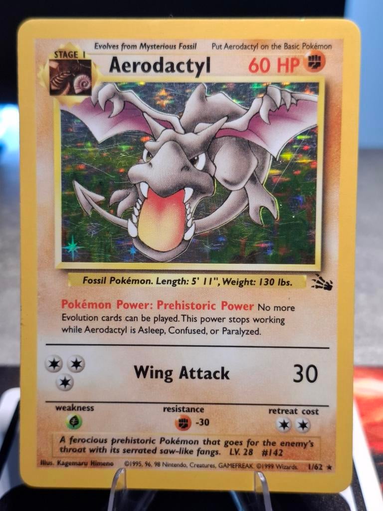 Aerodactyl – 1/62 – Excellent, Hobby en Vrije tijd, Verzamelkaartspellen | Pokémon, Ophalen of Verzenden, Zo goed als nieuw, Losse kaart
