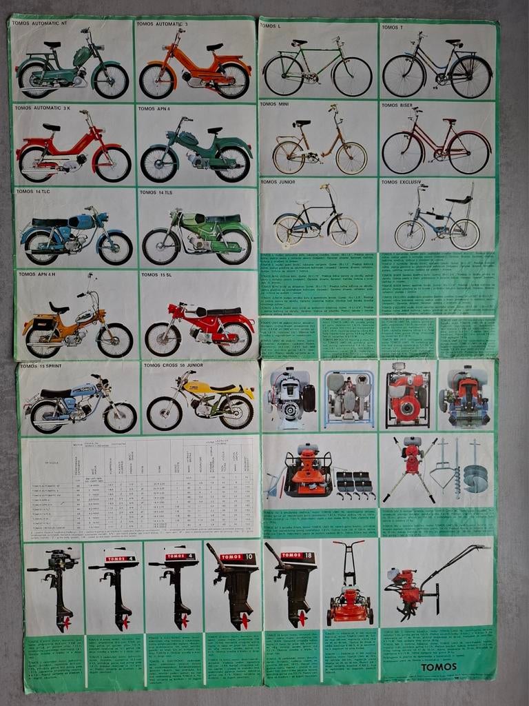 Tomos brommers & fietsen folder - 1975, Ophalen of Verzenden, Gelezen, Overige merken