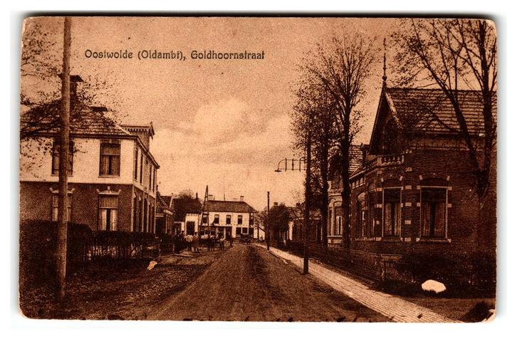 Oostwold, (Oldambt) Goldhoornstraat, Verzamelen, Ansichtkaarten | Nederland, Gelopen, Groningen, 1920 tot 1940, Verzenden