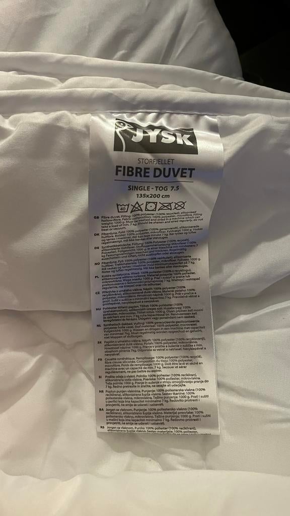 Zo goed als nieuw fiber dekbed 135x200, Huis en Inrichting, Slaapkamer | Beddengoed, Eenpersoons, Wit, Ophalen of Verzenden, Deken of Dekbed