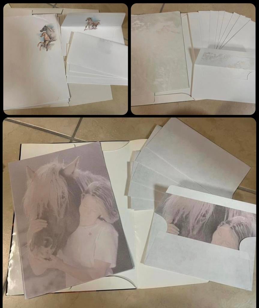 3 x Schrijfset paarden Briefpapier + envelop, Diversen, Schrijfwaren, Ophalen of Verzenden, Zo goed als nieuw