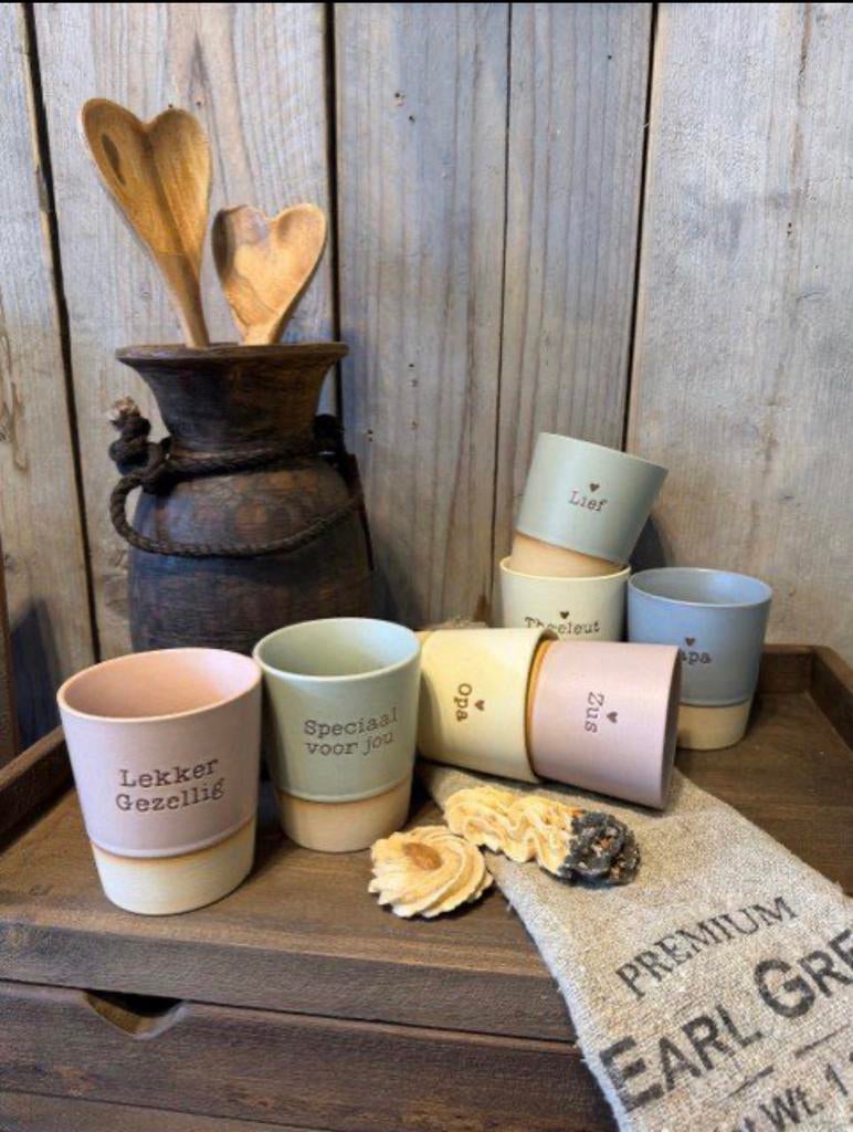 Mok - beker met vele leuke teksten, -, -, Nieuw, Ophalen of Verzenden