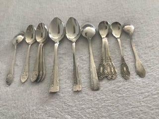 theelepels suikerlepels metaal of verzilverd totaal 18 st., Ophalen, Zo goed als nieuw, Zilver, Los bestek