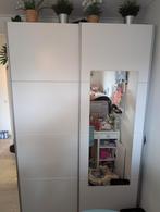 kledingkast met schuifdeuren en spiegel, Huis en Inrichting, Kasten | Kledingkasten, Ophalen, Met deur(en), Gebruikt, 100 tot 150 cm