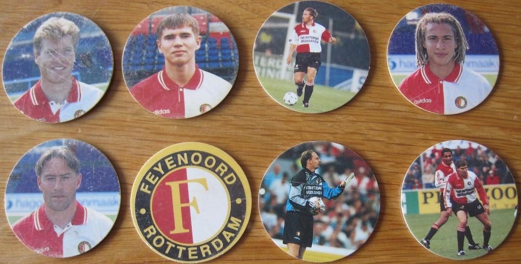 Flippo - acht verschillende Kluppers van Feijenoord - 1996, Verzamelen, Flippo's, Ophalen of Verzenden, Losse flippo's