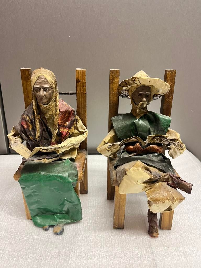 Set Mexicaanse Folklore Beeldjes - Papier-maché -Handgemaakt, Ophalen of Verzenden, Gebruikt, Mens