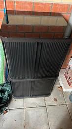 Stereo meubel JK Collection - Zwart met glazen blad, Ophalen, Gebruikt, Glas, 50 tot 100 cm